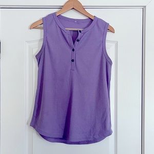 Lavender Henley tank top. Medium